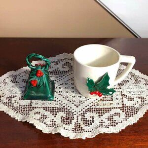 Lefton Holly Berry bell and white cup